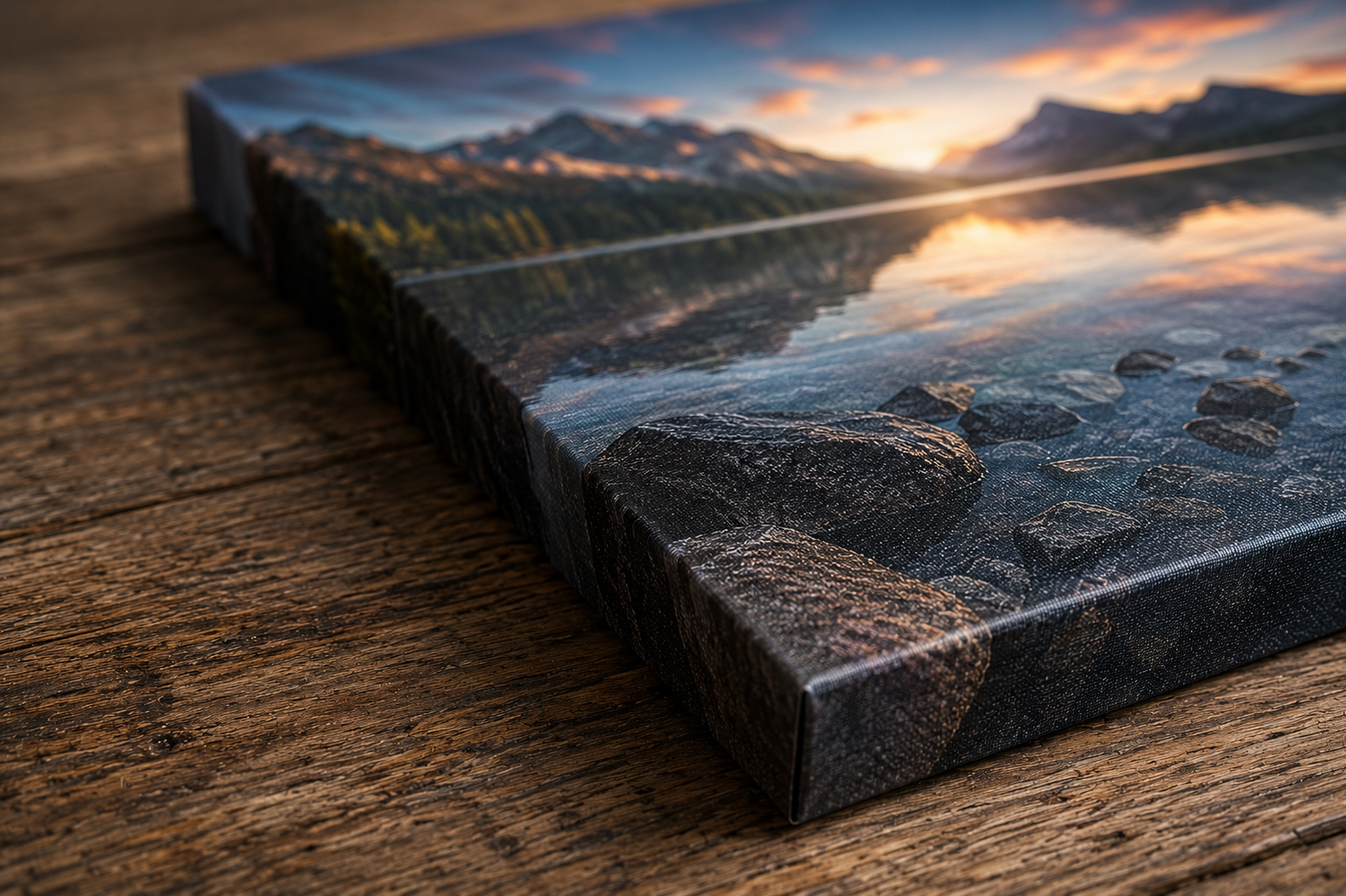 Close up of premium canvas print texture