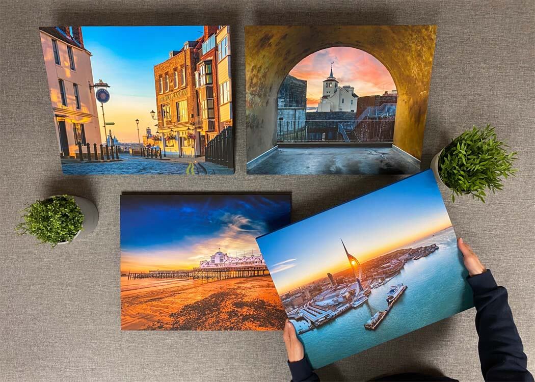 Four personalised cheap canvas prints of beautiful outdoor photography shots that would look amazing displayed in your home