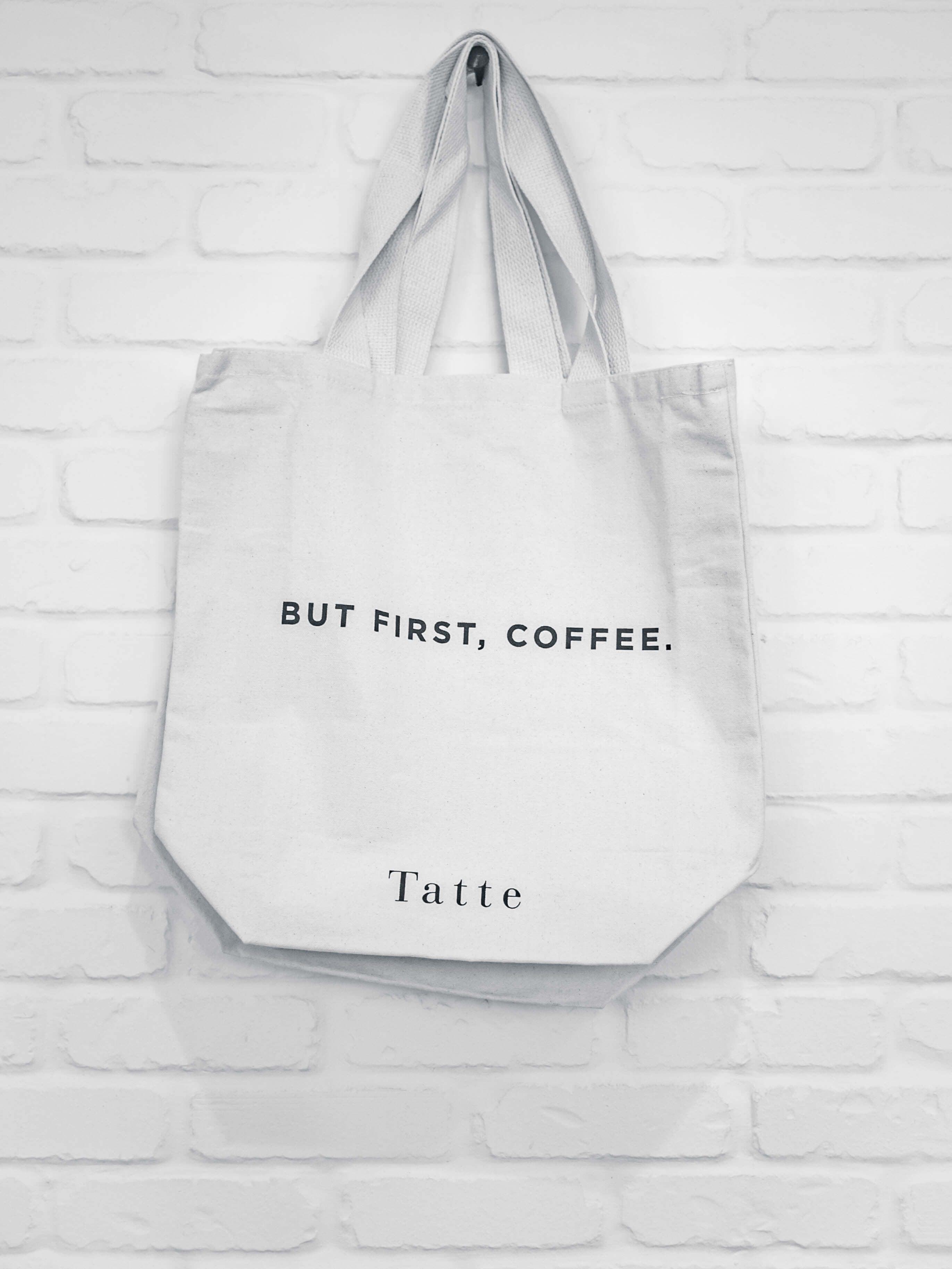 But coffee first canvas bag in white 