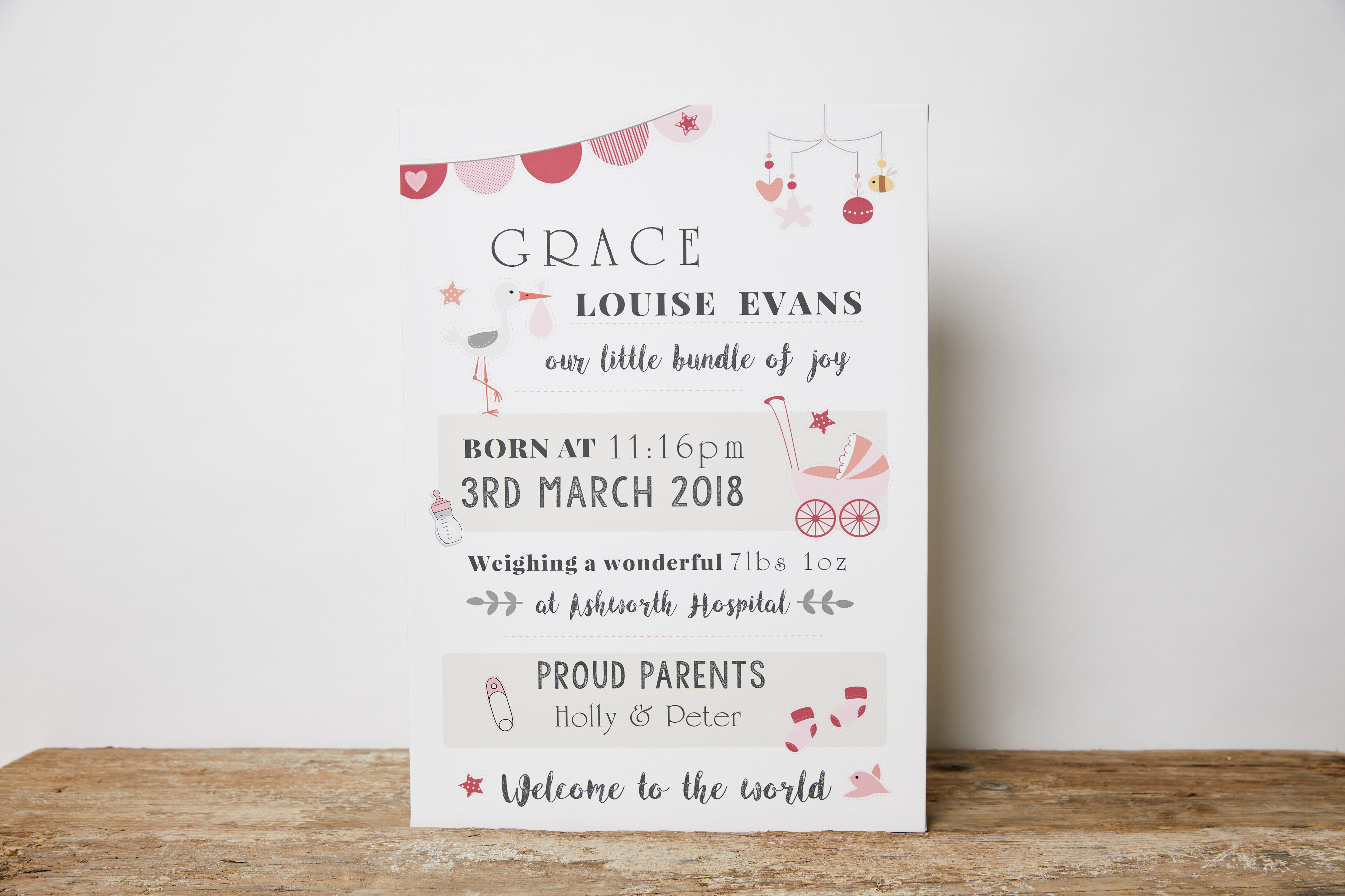 Our personalised New Baby Word Art prints are the perfect gift idea for new Mothers to welcome their baby to the world! ⁠Print your new baby word art onto canvas, poster or frame your artwork to give as the perfect birth gift, baby shower present or birth gift for new mums after birth