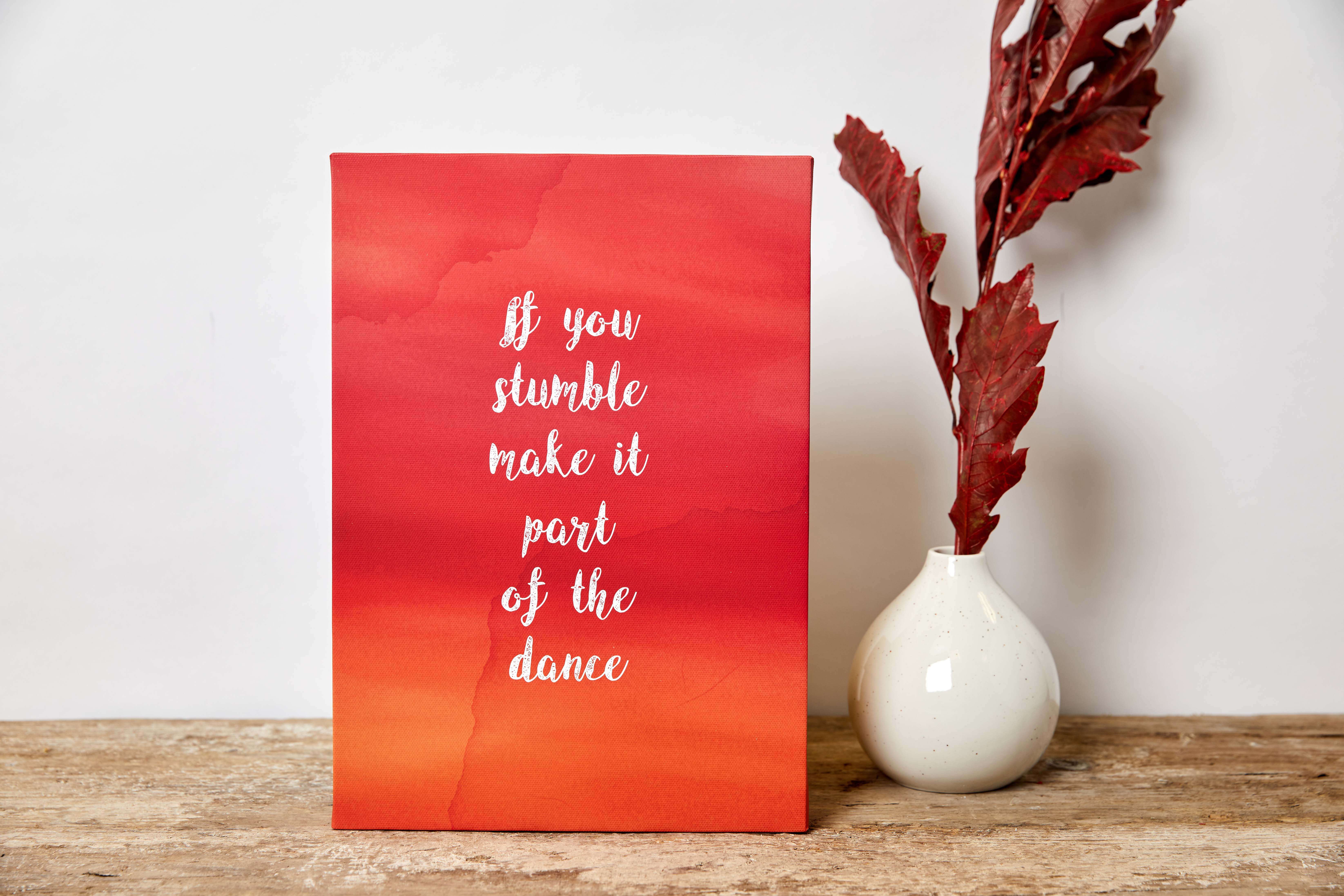A meaningful canvas print gift of words from a poem with free next day delivery uk