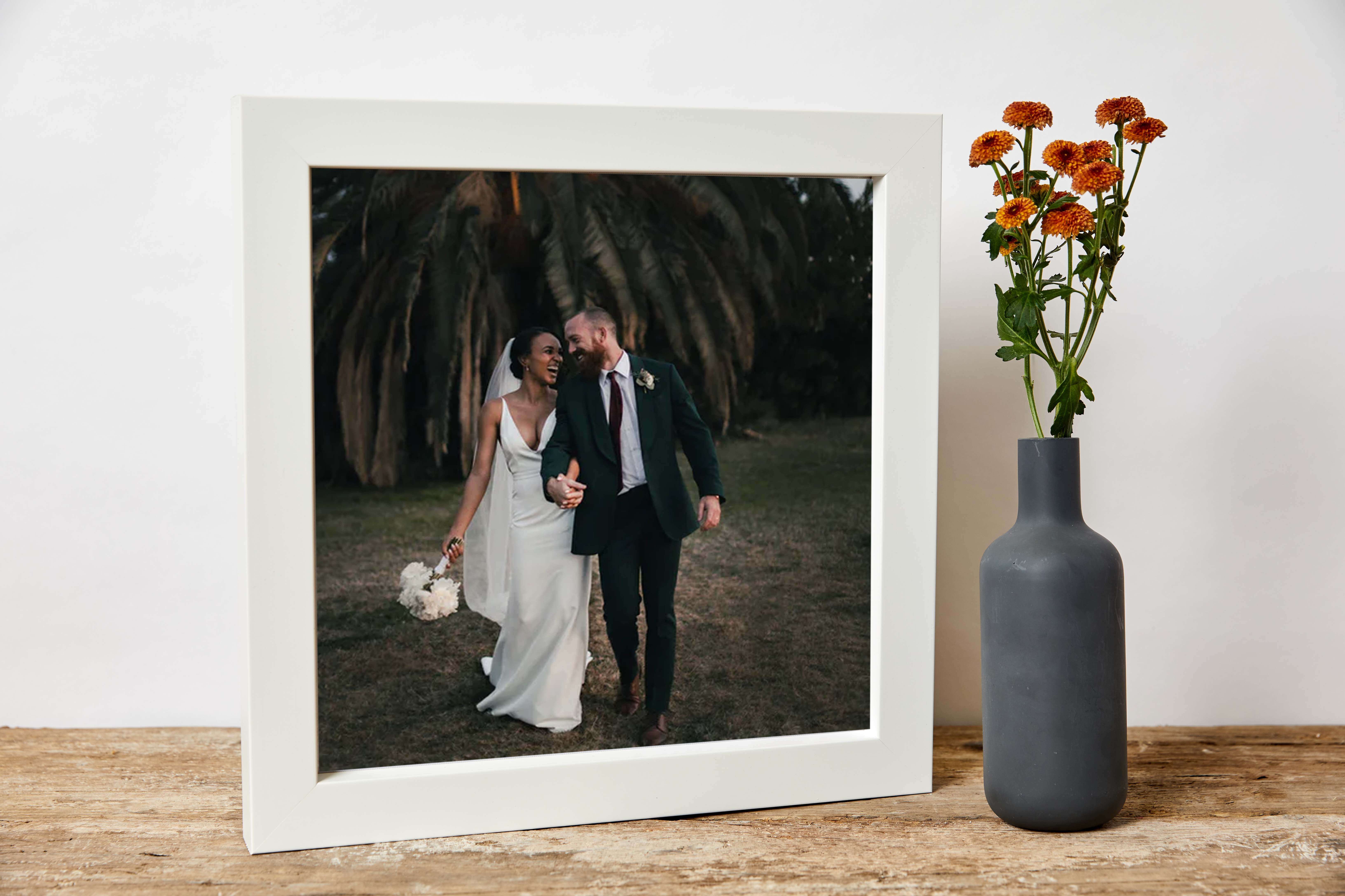 Print your beautiful wedding photos and display inside one of our stunning made to measure picture frames withtons of frame styles and mouldings to choose from