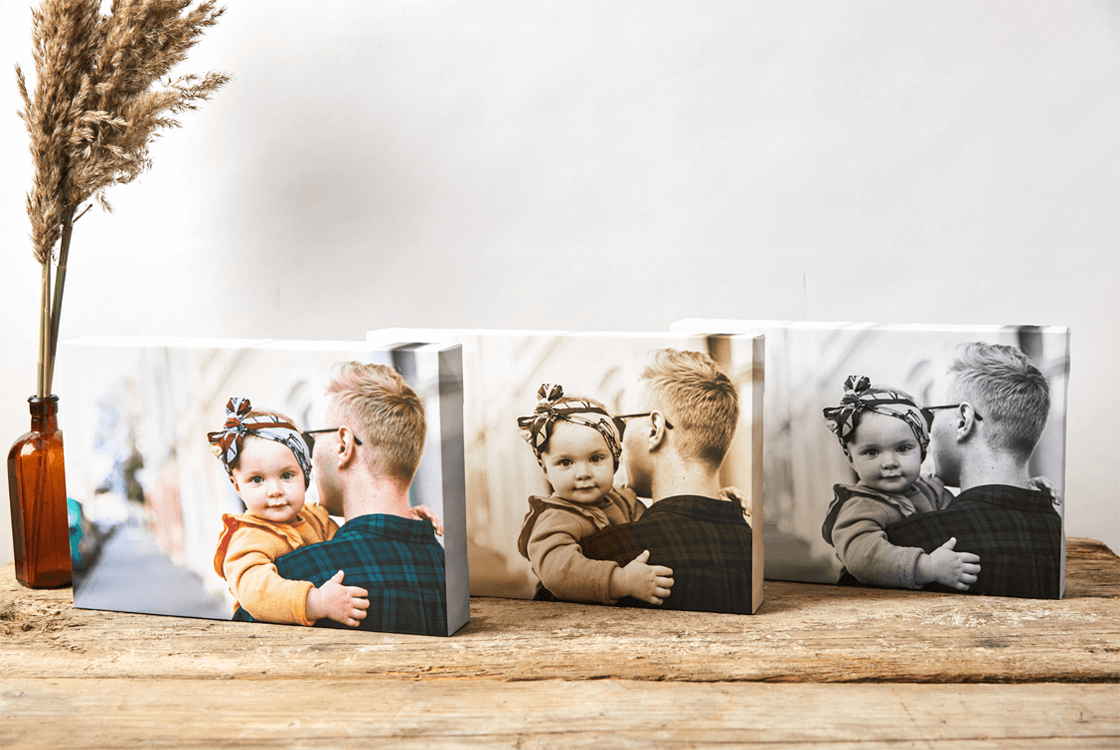 Personalised canvas prints come in a variety of colours, printed and dispatched the same day with next day delivery